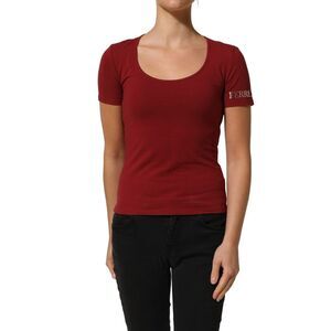 Ferre Black Wool Knit Deep V-Neck Long Sleeves Women's Top